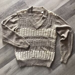 Vintage Lowell Dreyfus Sweater Silk/Angora 3D Neutral 90’s Y2K Granny Geometric